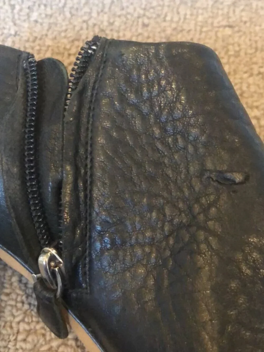Vintage Christian Dior 100% leather stiletto platform zip up ankle bootie heel